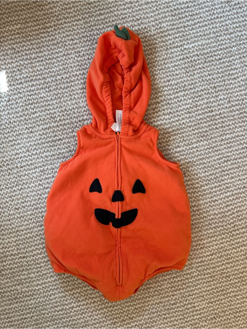 Carter's Orange Pumpkin Hooded Sleeveless Costume